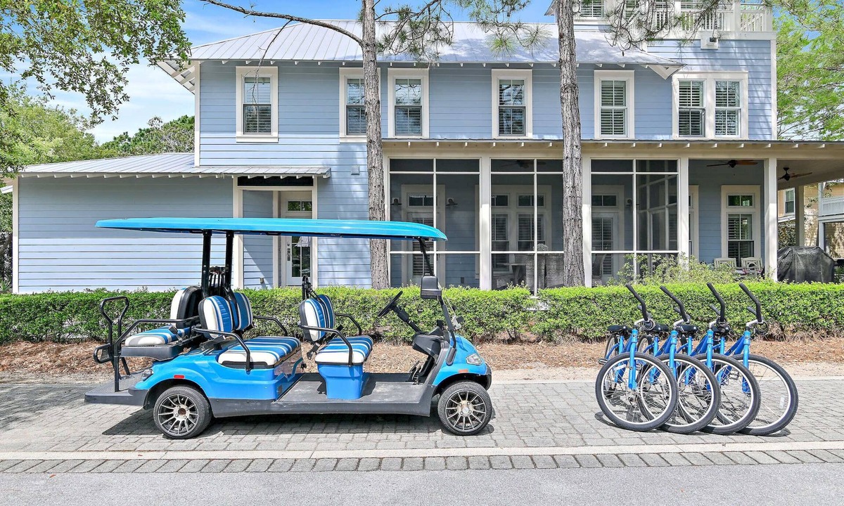Watercolor House | Huge at 2,360 SqFt, Golf Cart & 4 Bikes! 4 WaterColor Pools, Beach Club & Camp -