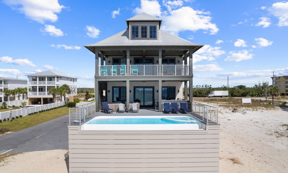 Mexico Beach House | Mojo Risin: Massive Beachfront MB Home- Amazing Outdoor Space & Pool, Sleeps 21