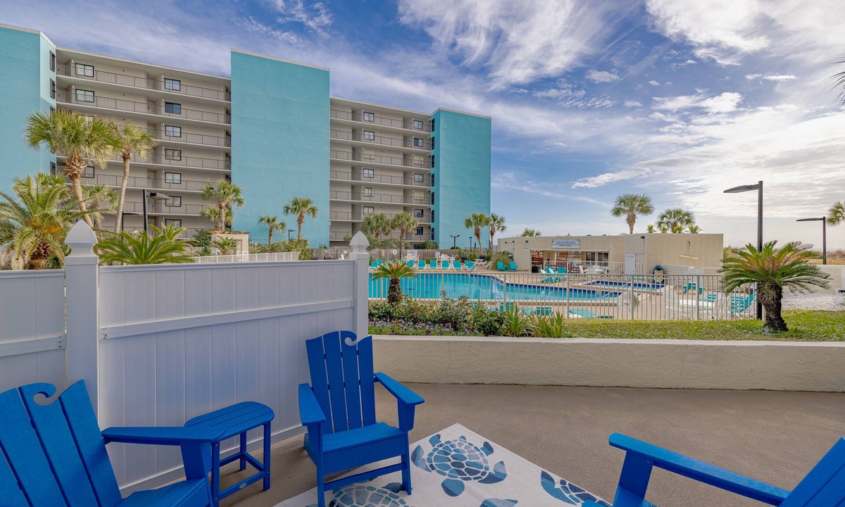 Panama City Beach Apartment | MY HAPPY PLACE TOO! BEACHFRONT! PATIO! FREE BEACH CHAIRS MARCH 1-OCTOBER 31