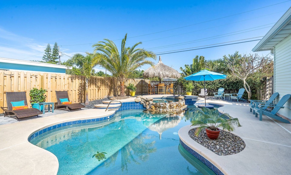 Cocoa Beach House | Oasis House: Heated Pool & Spa 300ft Walk to Beach