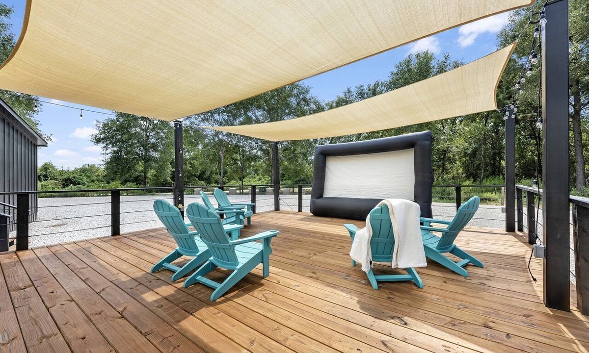 Waller Cabin | Peaceful Farmhouse-Style Tiny Home Resort with Goats & Pool in Hempstead, Texas