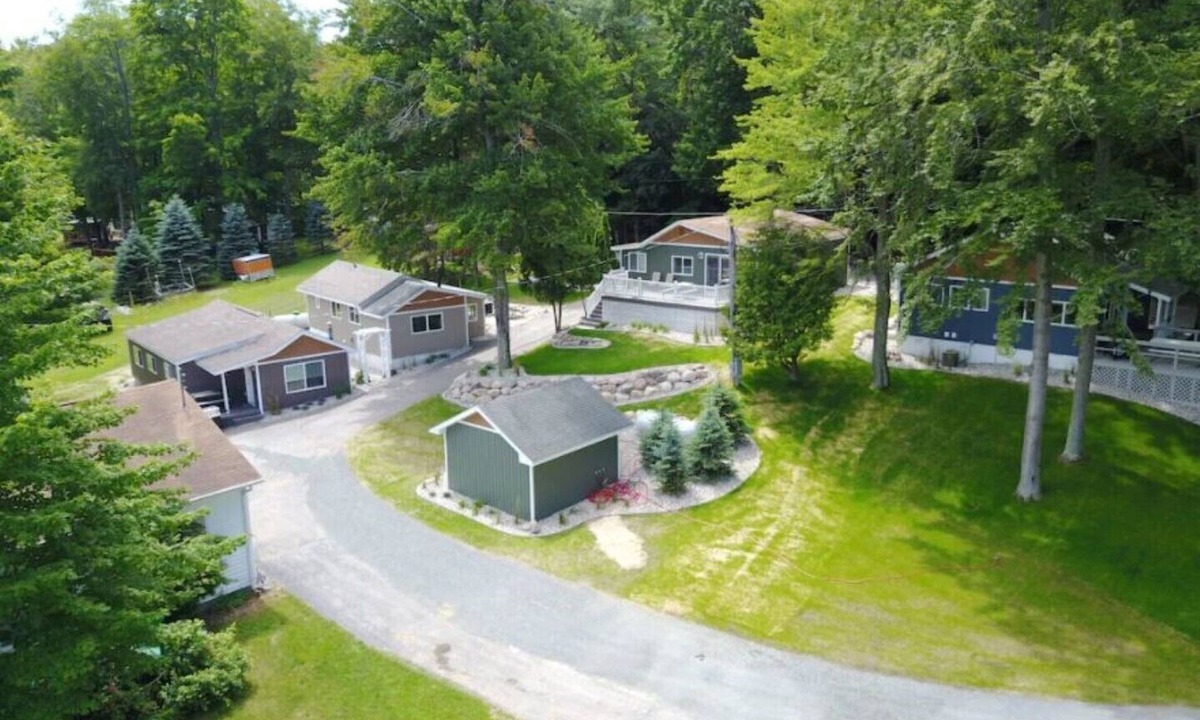 Ludington Cottage | PINE - Grace Landing Cottages With Stunning Sunsets Over Hamlin Lake.