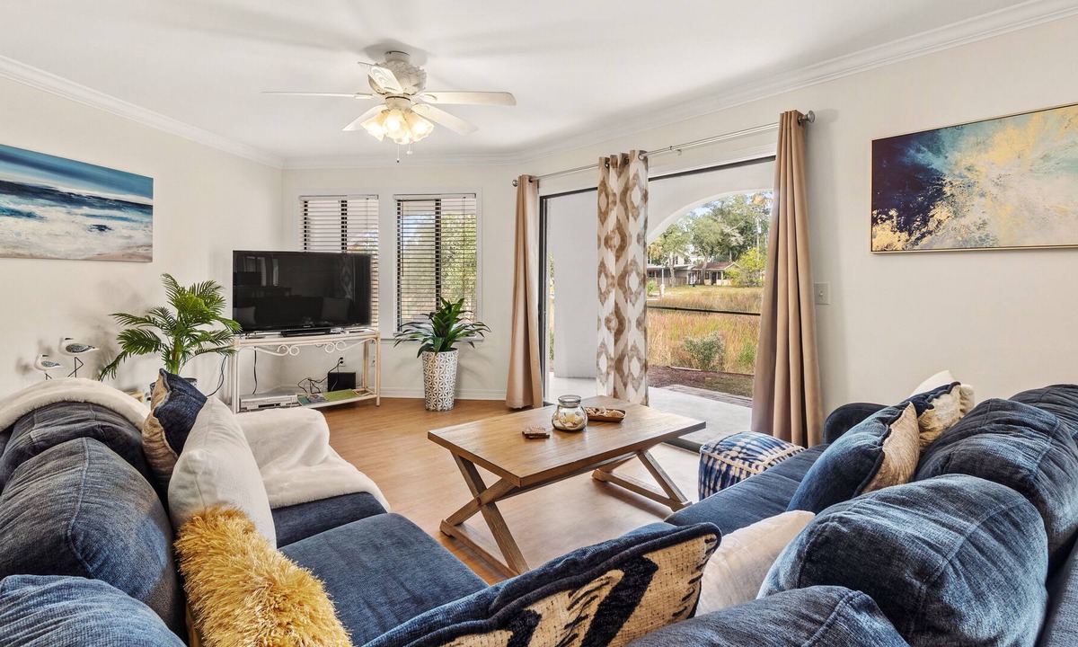 Gulf Lagoon Beach Condo | Spacious European villa with pool - across from the Grand Lagoon beach