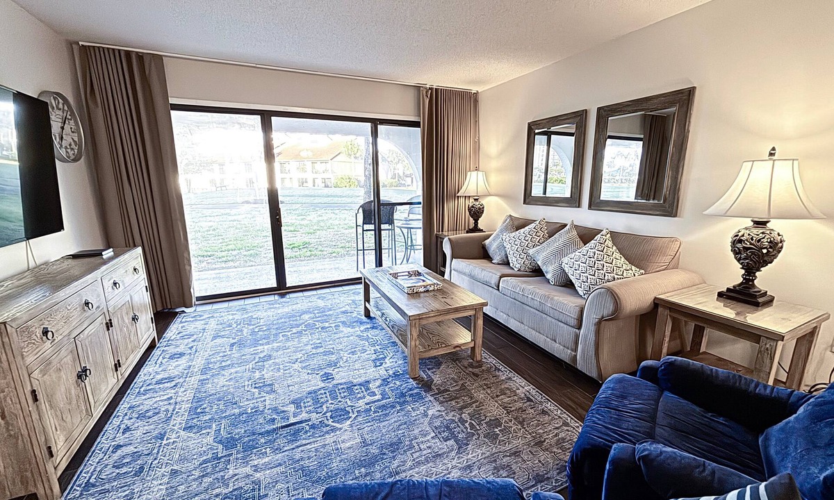 Panama City Beach Condo | Sunny by the Sea-Edgewater Villa 608-Ground Floor-Free Beach Tram-Freshly Renovated-Fun in the sun!