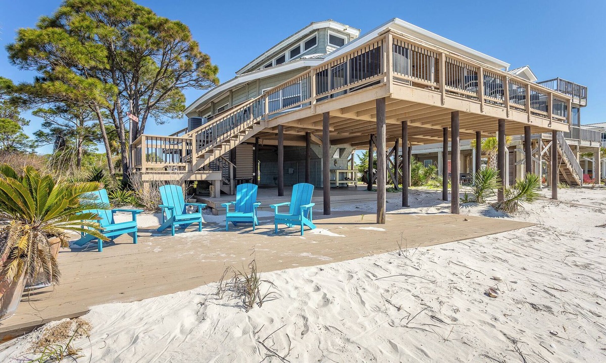 Alligator Point House | Tiki House is a Unique Beach Front gathering spot for family, friends and PUPs.