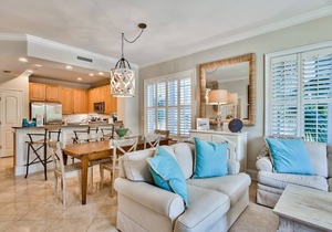 Spacious condo just steps to the private beach, heated pool, hot tub, gym!