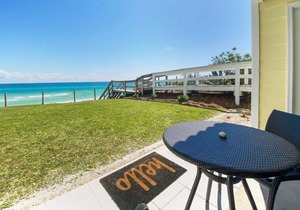 Stunning Gulf Views, steps to the beach, ground floor beach front condo~Blue Mountain Beach ~ Sunseekers 2!