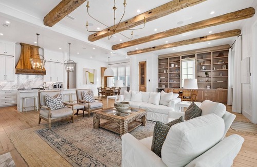 Seacrest House | Book Now for Fall! Gulf Front Luxury! Private Pool! Low-Speed Vehicle! 8 Adult Bikes!