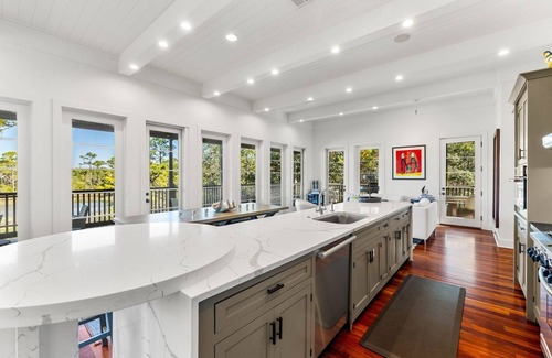 Seagrove Beach House | Fall Availability! Dog Friendly! Cottage District! Western Lake Views! Massive Porches!