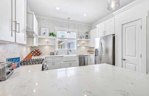 San Juan House | Fall Availability! Gulf Views! Private Heated Pool! Low-Speed Vehicle! Steps from the Beach!