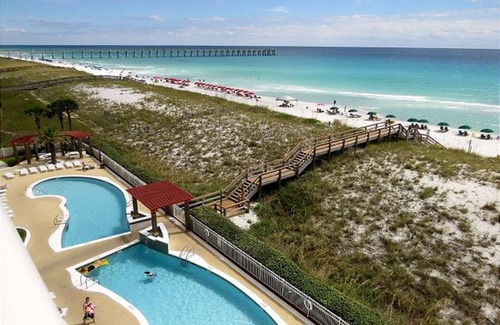 Navarre Beach Condo | Pearl 406 What a view! Sugar White Sand & Emerald Waters! Wrap Around Balcony!