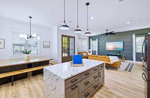 Frangista Beach House | Sandbar: Private beach steps away, Heated pool & hot tub, Golf cart, Game room