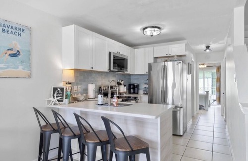 Navarre Beach House | Steps from the beach! Family friendly! Far away from high rise condos-KING BED