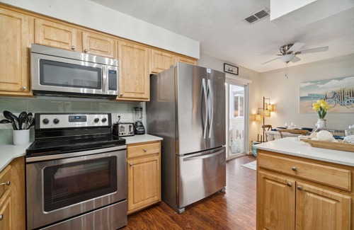 Gulf Lagoon Beach House | Walk 2 Beach! Large Fenced Yard, Game Rm, Central!