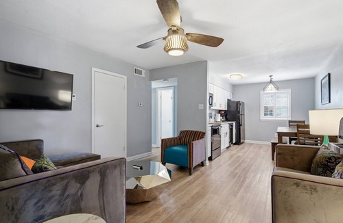 Faubourg Marigny Apartment | 2BR near Frenchmen Street with shared pool, hot tub, and easy walk to the French Quarter.