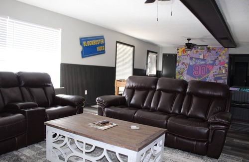 Pearl House | 90s themed, secret game room, basketball & pickleball court