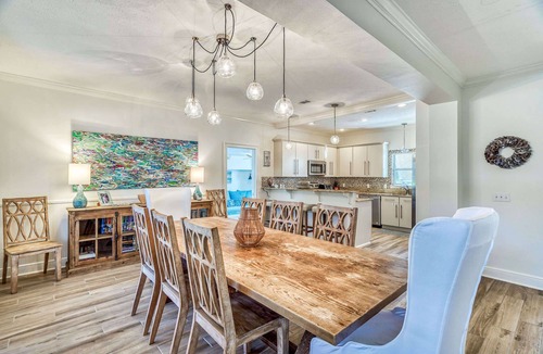 Sugarwood Beach House | Backyard Oasis with Heated Pool. 2 Minutes to Beach. Great for Large Groups.