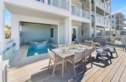 Crescent Beach House | "Beach Happy" - a Private Luxury Beachfront Home w/Heated Pool and Elevator! Chairs & Umbrellas Included in Reservation!