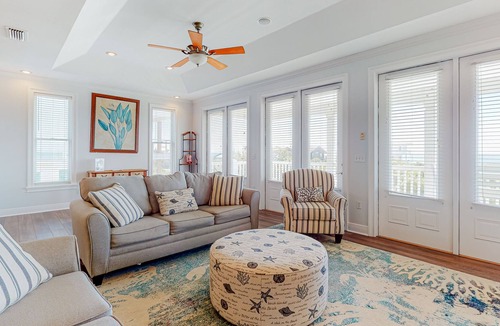 Treasure Beach Village House | Beach view dog-friendly home with a pool, tennis, fireplace, washer/dryer, grill