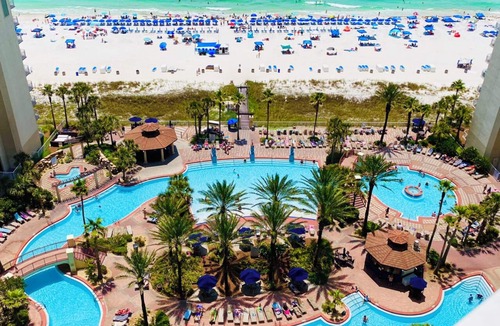 Panama City Beach Apartment | BEACHFRONT~DBL Direct Balcony Gulf View MBR&LR~NO xtra fees~ FRONT res parking