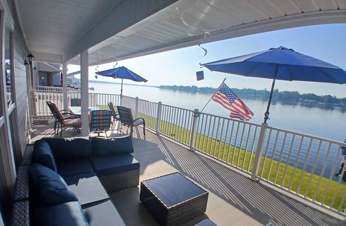 New Roads House | Beautiful False River 3BR Lake House, 1st & 2nd floor Living rooms & Balconies