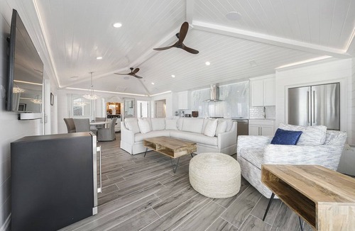 Crystal Beach House | Big House by the Sea - Beach Front Home with Large Private Pool, Theater & Bar
