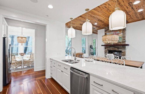Watercolor House | Book a Vacation Today! Packed with Amenities! Fireplace, Gas Grill, Porches! Private Backyard!