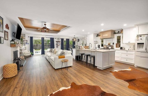 Saint Simons Heights House | Coastal Cowbell | Luxury 3BR Saltwater Pool Home St. Simons Island Near Beach