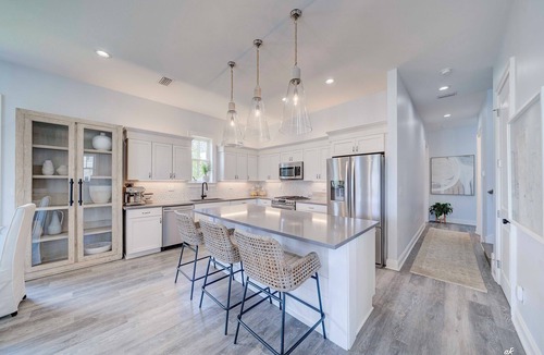 West Panama City Beach House | Coastal Living | Lake Views | Private Pool & Spa | 6-Seater Golf Cart