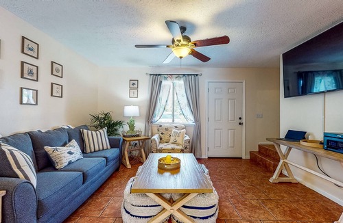 Panama City House | Convenient Townhome with Private Hot Tub, W/D, Central AC - Dogs Welcome