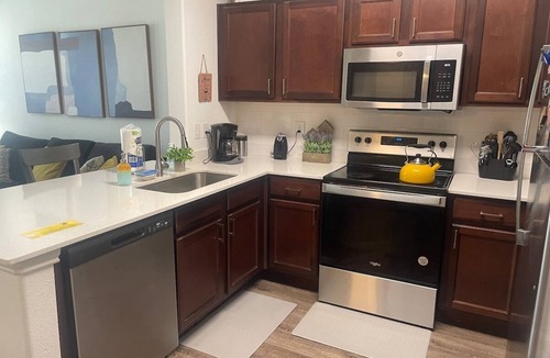Frisco Apartment | Frisco 1BR Suite w/Private Balcony + Pool View | Walk to Shops & Dining