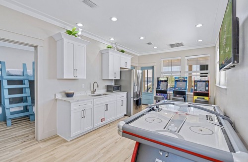 Frangista Beach House | Funky Flamingo: Private beach steps away, Heated pool, Golf cart, Game room