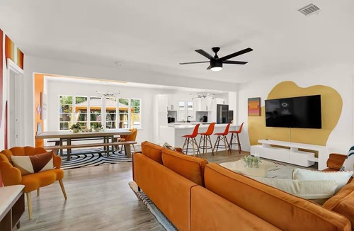 University District House | Groovy Getaway: Hot Tub, Firepit, Games & Chill Vibes