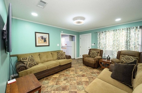 Lake Village Apartment | Lake views in family sized cabin for up to 9!