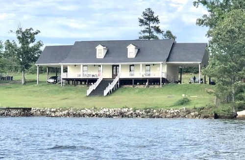 Florien House | Lakefront Luxury with Private Dock, Game Room, Sunset Views & Sleeps 14