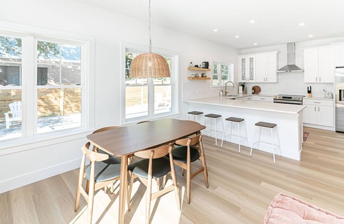 Vilano Beach House | Luxury heated pool & spa home, pool bar, steps to the beach & two master suites!