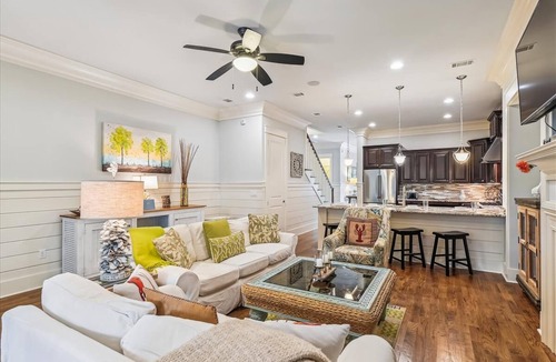 WaterSound West Beach House | Luxury retreat with screened porch, BBQ, pond view, firepit, pool & beach access