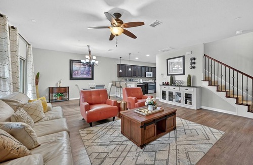 Lewisville House | Modern 3 Bedroom Retreat/Open Living, Two-Car Garage & Community Pool Access