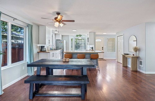 Mountain View House | Moondance - Stylish Bend Retreat, Hot Tub, Fenced Yard, Garage