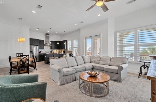 Dune Allen Beach House | On 30A, at Beach, Private Pool, Hot Tub, Fire Pit, Dock, and Bikes!