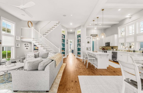 Dune Allen Beach House | Pool Heated winter and spring! Pet-Friendly 6 seat Golf Cart, Infinity pool!