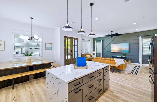 Frangista Beach House | Sandbar: Private beach steps away, Heated pool & hot tub, Golf cart, Game room