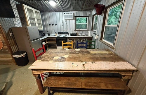 Board Camp Cabin | Stone Mountain Off Wolf Pen Gap Trails, Industrial Design 2 Bedroom 2 Bath Cabin