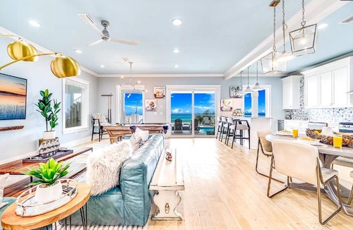 Laguna Beach Estates House | Sunset! Incredible Gulf Front 9Br home sleeps 26 w private pool.