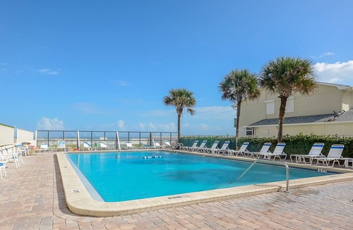 New Smyrna Beach Condo | 🏖️Top Floor Ocean View Retreat with Balcony and Pool, Close to Shopping and Dining | HA508🌊