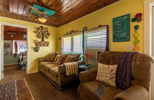 Bacliff Cottage | Whimsical Mermaid Retreat with Private Deck in Bacliff, Texas
