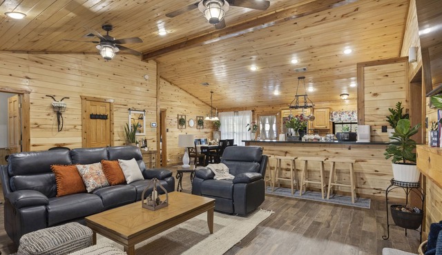 5 miles from Lake Houston! Cabin with pool, fire pit, and more