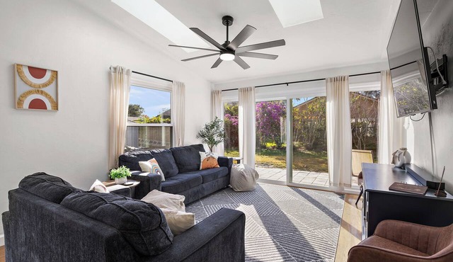 Beautiful summer open concept house that feels like home away from home, exceptionally clean with a great outdoor space and fire pit!
