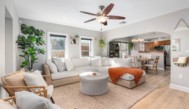 Dog Friendly Home with Fenced Yard, Office, STEPS to Canal St. & Advent Health!