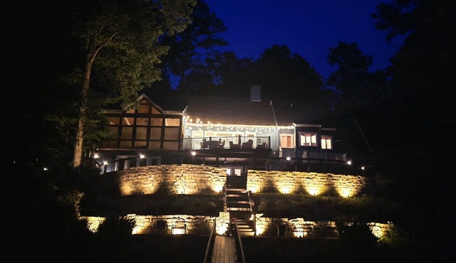 Enjoy beautiful sunsets at Blue Bird Cove on Lewis Smith Lake with private dock.
